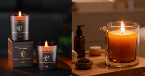 clear and frosted candle jar